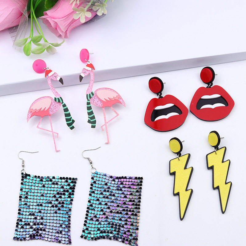 Simple Style Lightning Arylic Stoving Varnish Womenu0027S Earrings 1 Pair