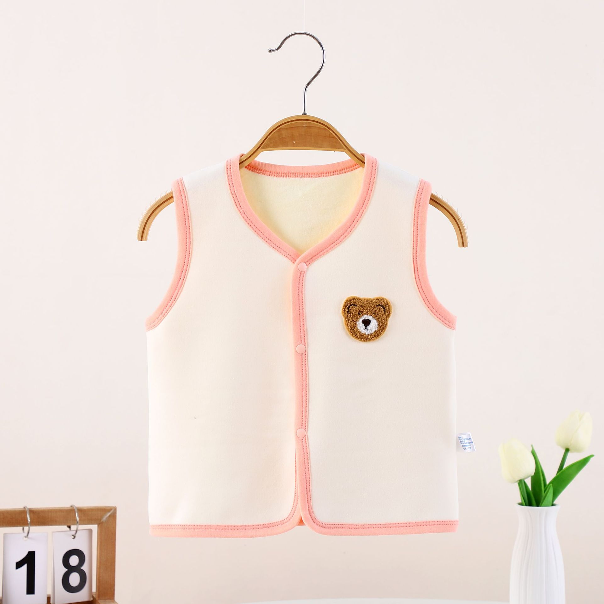 chaleco de bebé recién nacido primavera y otoño chaleco de peluche recién nacido calentamiento clip de pony para hombres y niñas hombro de baoh