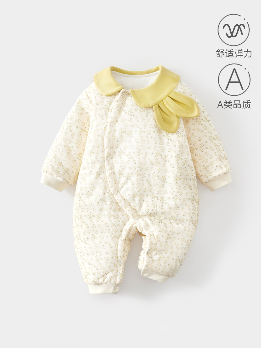 baby cotton-padded jumpsuit thin baby autumn and winter class a plus cotton jumpsuit romper out newborn cotton clothing