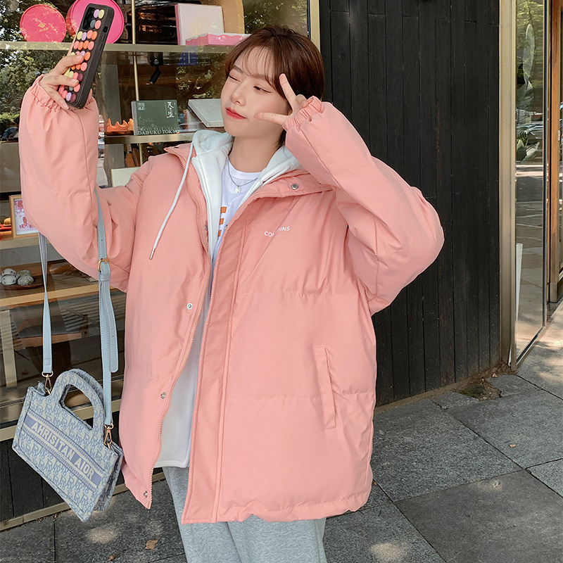 2023 nueva ropa de algodón de pluma coreana de invierno mujer chaqueta de algodón corta de tamaño grande chaqueta de pan de algodón gorda delgada abrigo image 9