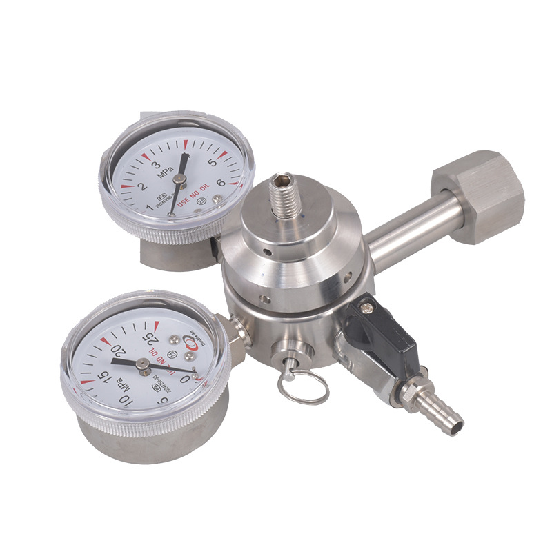 氮气氧气氦气氩气氢气减压阀二氧化碳减压器316L不锈钢压力表