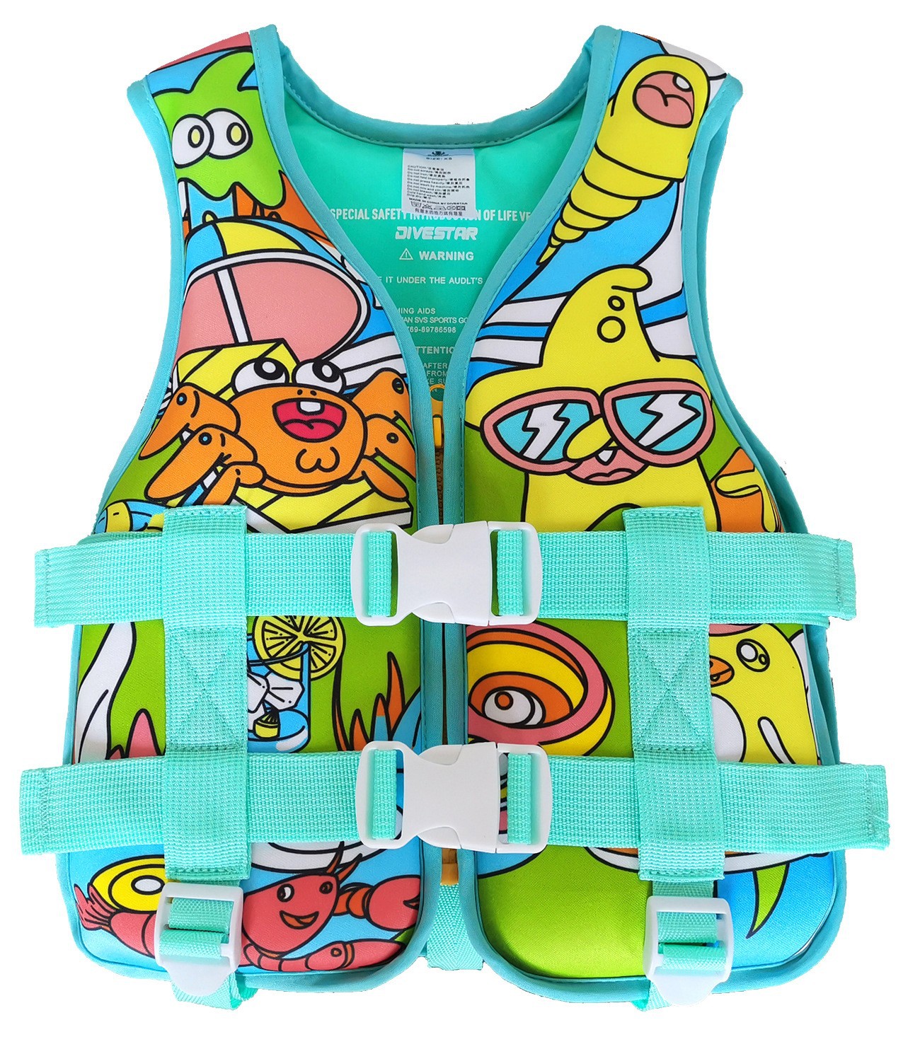 ベビー・子供用浮力ベスト、非膨張式、車載用、携帯型、溺水防止、救命胴衣、卸売、漫画柄