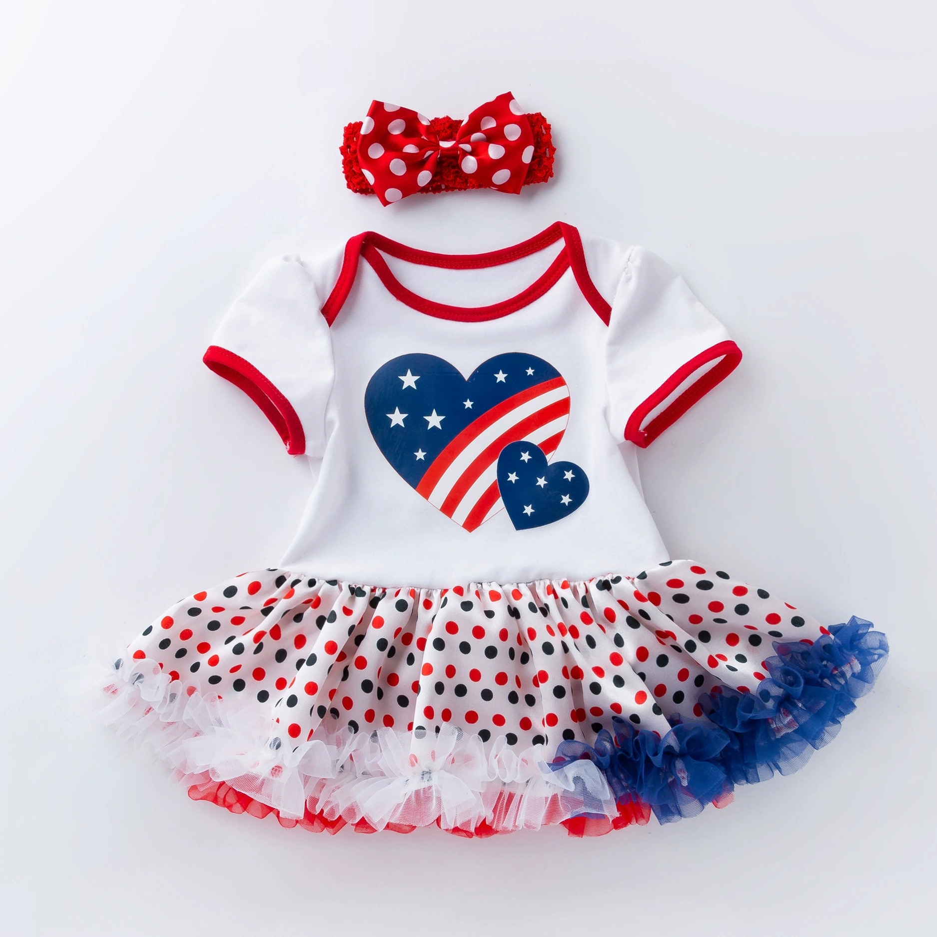Bodysuit girl's, dress, skirt, summer clothing, children's small princess costume, hair accessory, set, with short sleeve