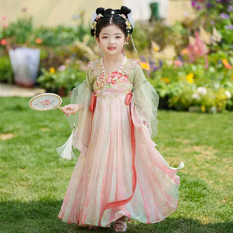 汉服女童夏装中国风薄款襦裙古装连衣裙超仙小女孩夏季儿童唐装夏