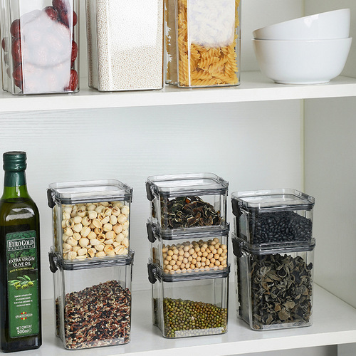 Sealed cans for grain kitchen storage, food-grade transparent plastic cans, boxes, snacks, dry goods, tea storage cans