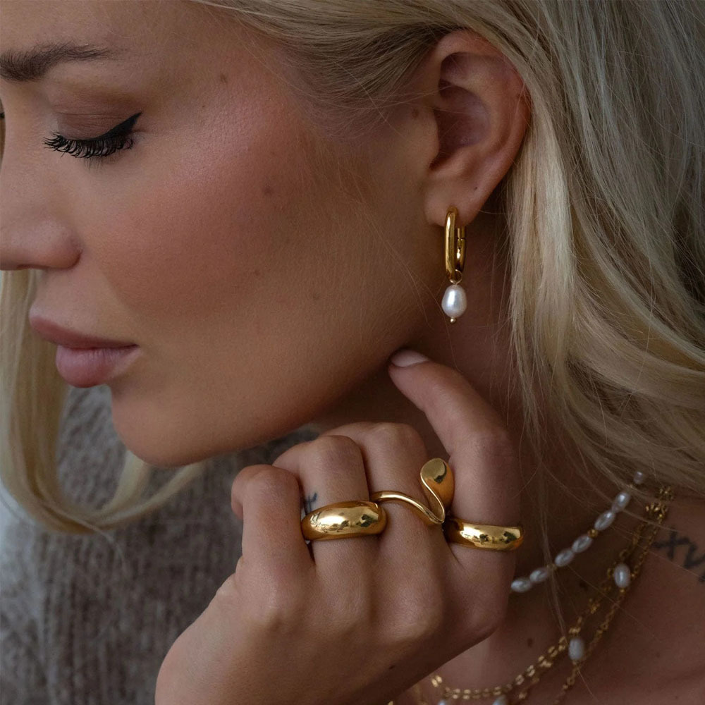 10g Weight Ion Plating (IP) Gold Plating Process Rings Classification 6, 7, 8 Ring Size 1 Piece Quantity Holiday, Daily Occasion 316 Stainless Steel Material Geometric Pattern Women's Gender Irregular, Plating Design Lady Style 316 Stainless Steel Ion Plating (IP) Geometric Lady Rings For Women's 10