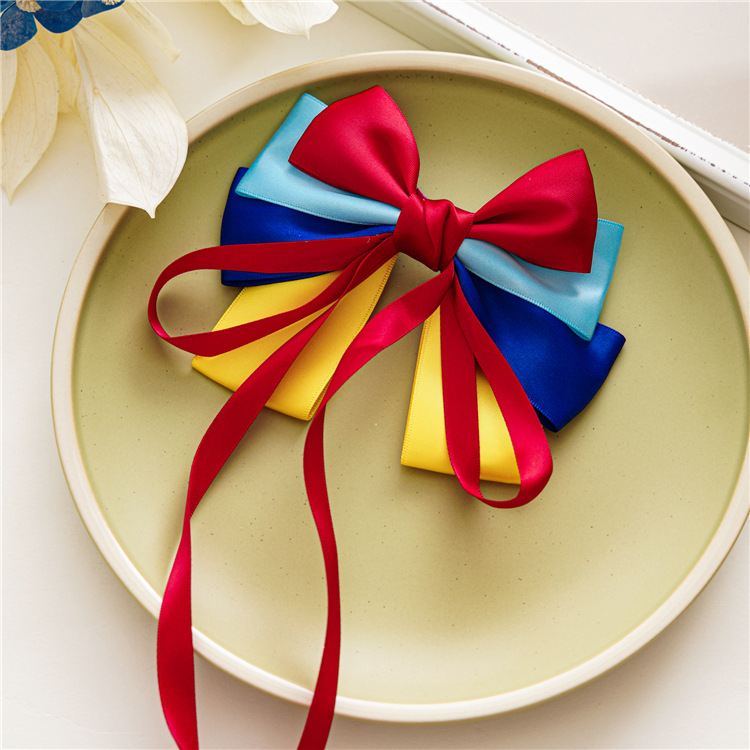 Bow Knot Pattern Women'S Gender Women's Cute Bow Knot Satin Hair Clip