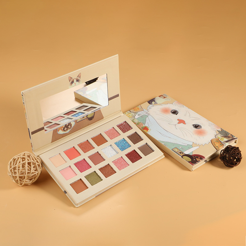 Same item Eighteen Curious cat Eye shadow Pearl Earth colors beginner Mashed Potato Makeup Palette wholesale