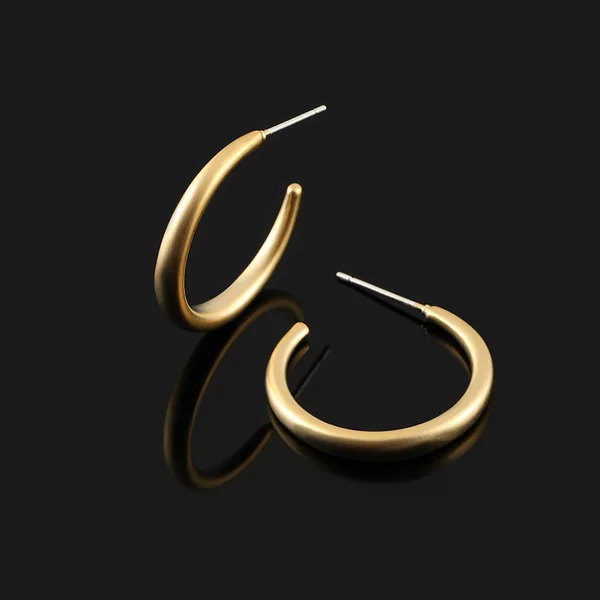 EH1132 classic dumb gold hoop earrings plain hoop earrings niche round no ear hole mosquito coil ear clip ear ring