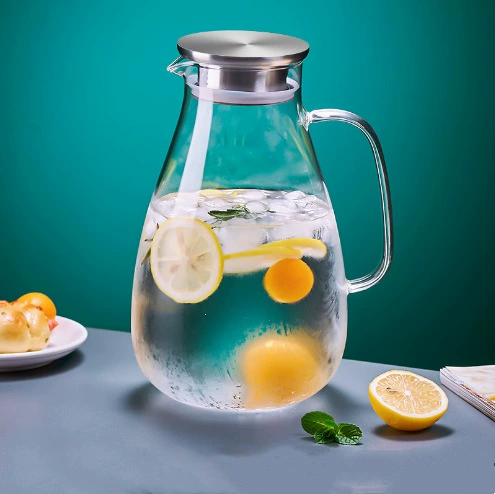 Transparent glass capacious teapot