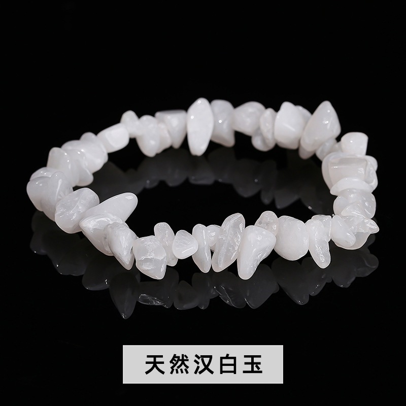 Organic bracelet white jade natural stone