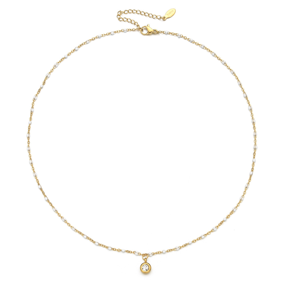 9g Weight 304 Stainless Steel, Seed Bead Pendant Material Rhinestones Inlay Material Pendant Necklace Classification 304 Stainless Steel Chain Material cable chain Chain Type 1 Piece Quantity Casual, Daily Occasion 304 Stainless Steel, Seed Bead Material Round Pattern All Seasons Season Women's Gender Enamel, Plating, Inlay Design Simple Style Style Wholesale Jewelry Simple Style Round 304 Stainless Steel Seed Bead Rhinestones Enamel Plating Inlay Pendant Necklace Cable Chain 17