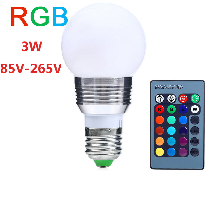 RGB remote control bulb LED color ballast smart dimmable color changing bulb LED energy saving bulb E27 socket