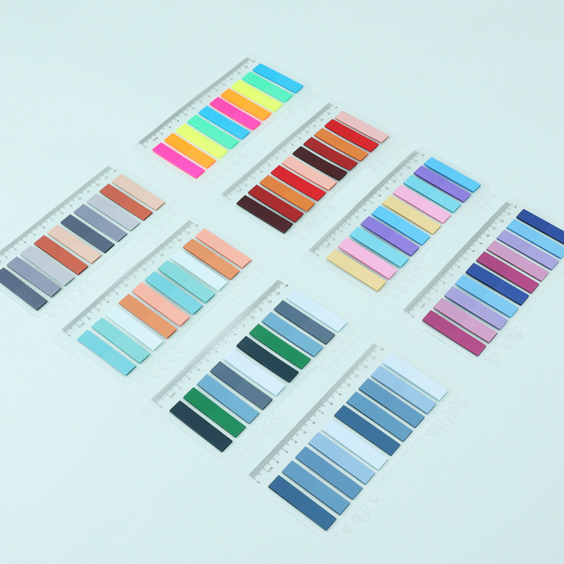 Yueda 40-color Morandi índice pegatinas multicolor lindo transparente nota adhesiva marca de color PET nota adhesiva personalizada