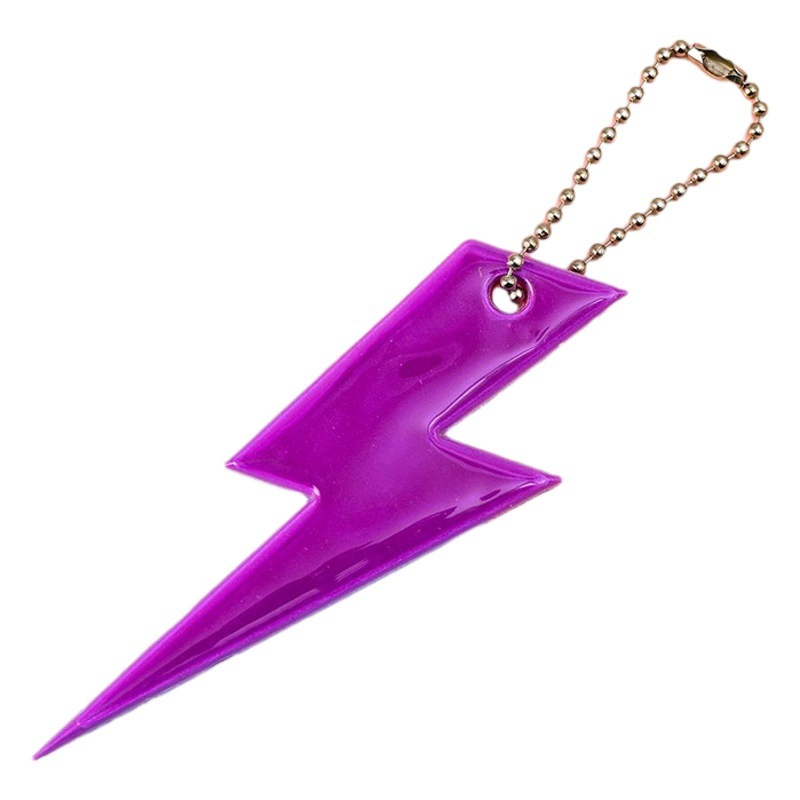 Двусторонний светоотражающий брелок из ПВХ с изображением молнии, светоотражающий знак безопасности из ПВХ, подвеска для сумки