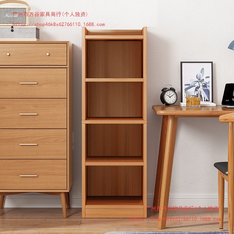 Bookshelf Floor-Standing Household Multi-Layer Book Rack Living Room Storage Wall-Mounted Bookcase with Back Panel Floor-Standing Storage Cabinet