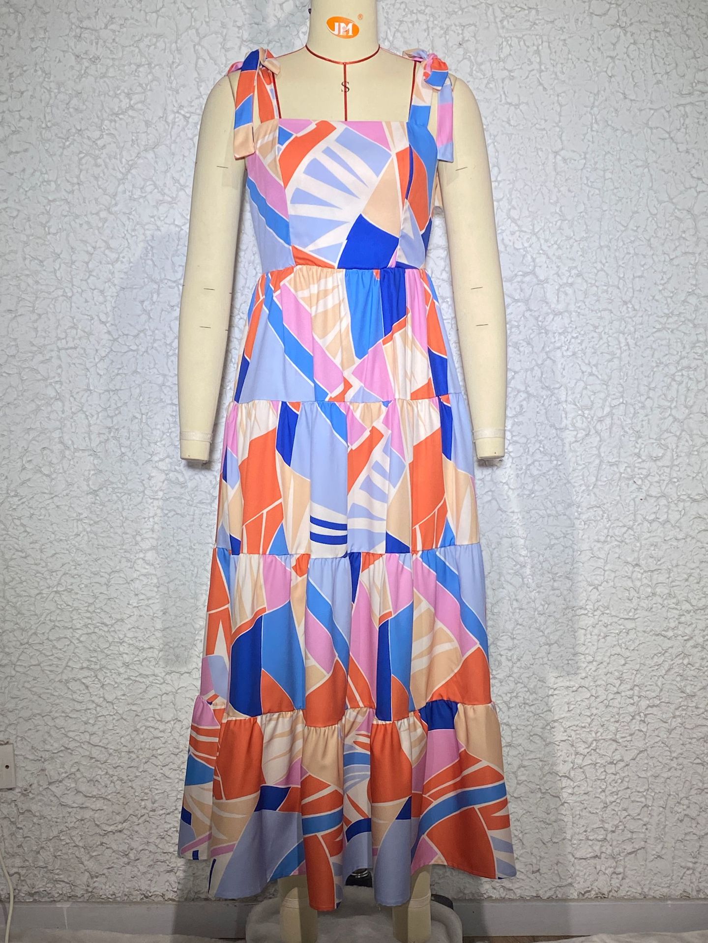 Women's A-line Skirt Fashion U Neck Printing Sleeveless Polka Dots Maxi Long Dress Daily display picture 17