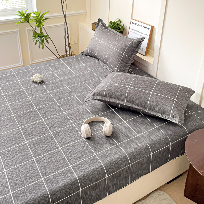 新スタイルのボックスシーツ、小さなフレッシュプリント、シングルピース、シングル/ダブルベッドカバー、防塵保護ベッドカバー、ナチュラルカラーのボックスシーツ