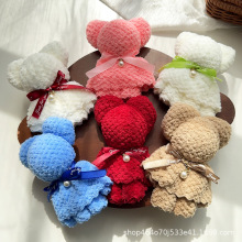 小熊毛巾伴手礼菠萝格纹结婚回礼生日喜铺礼盒开业活动小礼品批发