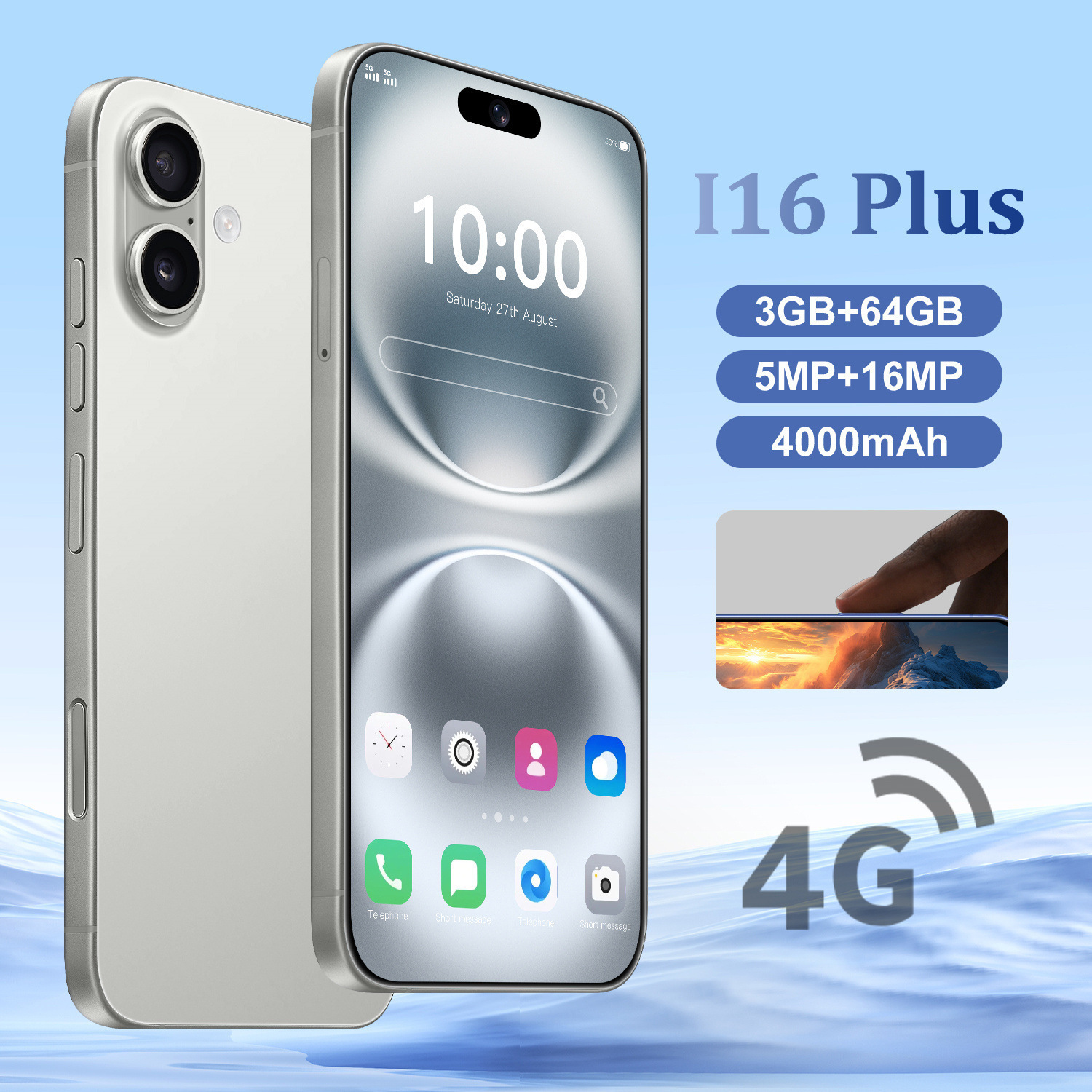 HOT SELL跨境智能i16 Plus 6.8inch安卓手机 真4G 3+32g 八核批发