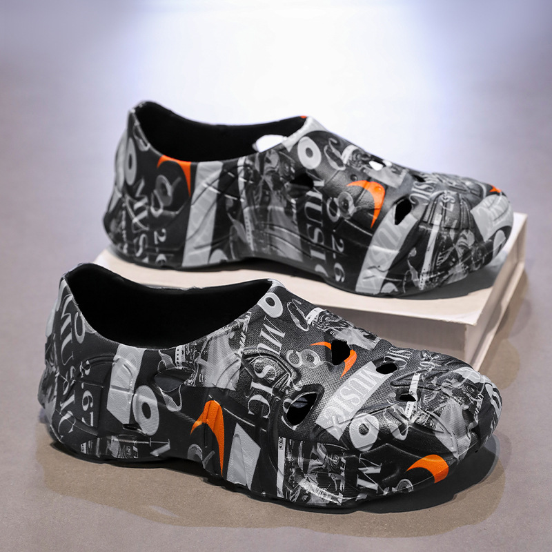 Zapatos transfronterizos con agujeros de coco, tendencia de camuflaje, zapatos con agujeros EVA, parejas de verano, sandalias casuales transpirables para hombres
