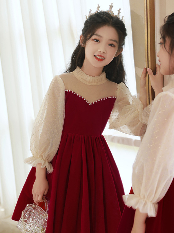 Nuevo estilo chino de Año Nuevo vestido de Año Nuevo vestido de niños vestido de cumpleaños vestido de princesa