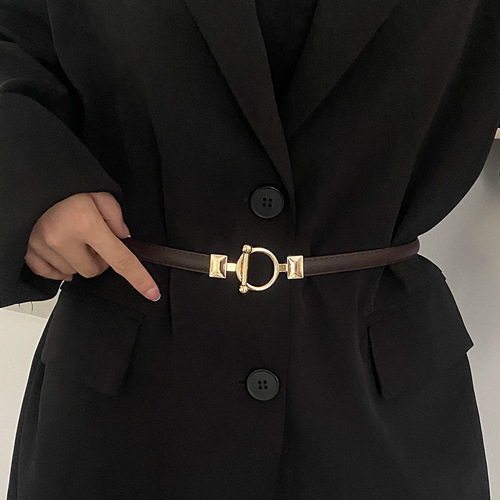 Thin belt for women, decorative summer waist chain with suit, coat, dress, waist-cinching, versatile, simple, Korean style belt