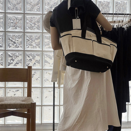 Korean Instagram mom's bag, large capacity, casual and versatile crossbody baby mother bag, portable lightweight canvas mom's bag for outdoor use