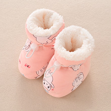 冬季新款加厚婴幼儿保暖棉鞋男女宝宝软底学步鞋新生儿防掉鞋袜