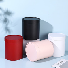 小號抱抱桶銀色花桶白色圓形禮盒花束插花桶批發鮮花包裝盒母親節