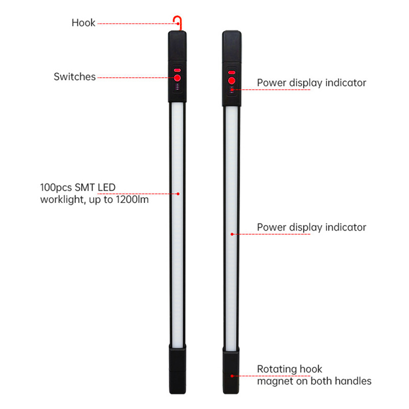 Amazon Car Work Light Rechargeable 1200Lmled Aluminum Alloy Strip Light Led Inspection Light Customized Wholesale