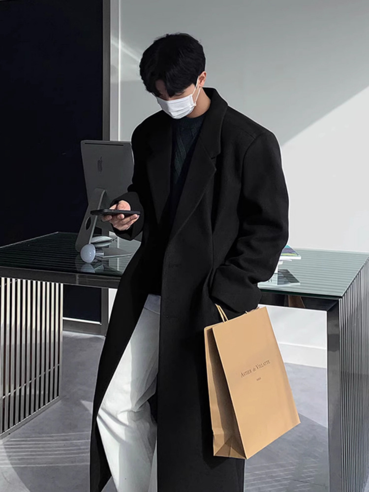 Asmuフランスのレトロな襟の毛ですね。コートの男性は冬に長いタイプの美ラードのコートを厚くして保温します。