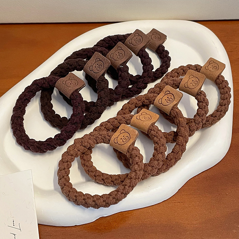 Cuerda para el cabello que no deja marcas de alta elasticidad, cuerda para la cabeza de mujer, lazo para el cabello de oso simple y lindo, accesorios para el cabello de cola de caballo alta, sombreros nuevos 2025