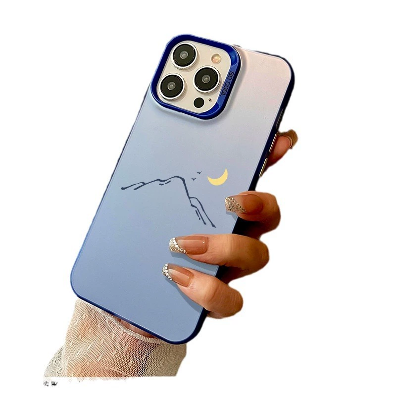 Double layer color silver mountain sun and moon suitable for Huawei mate70pro mobile phone case pura70ultra