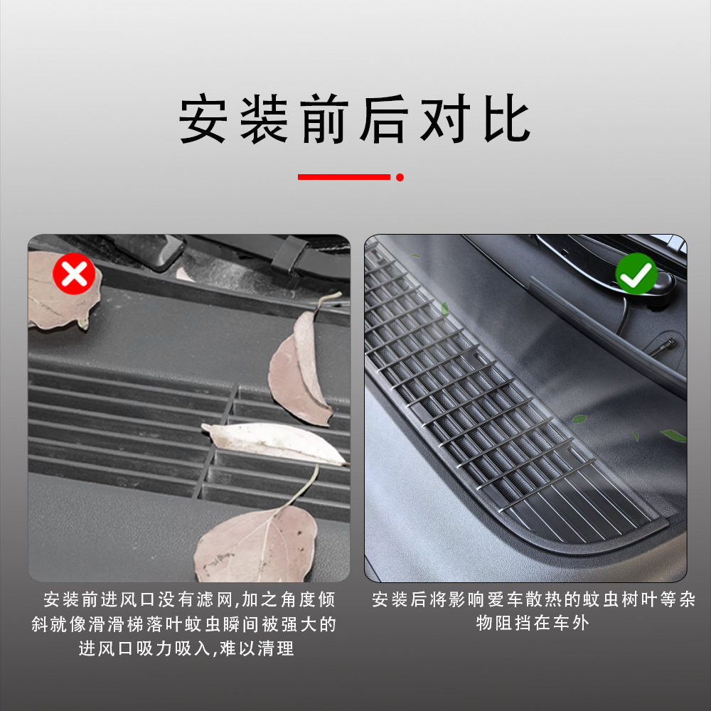 Suitable for Tesla Model Y/Yl Air Conditioning Inlet Protection Cover, Anti-Dirt Net, Air Conditioning Inlet Insect-Proof Net