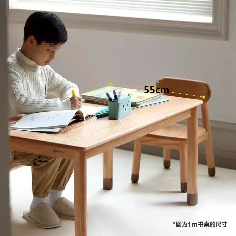 实木手工桌橡胶木儿童学习桌幼儿园现代简约学生写字桌家用玩具桌