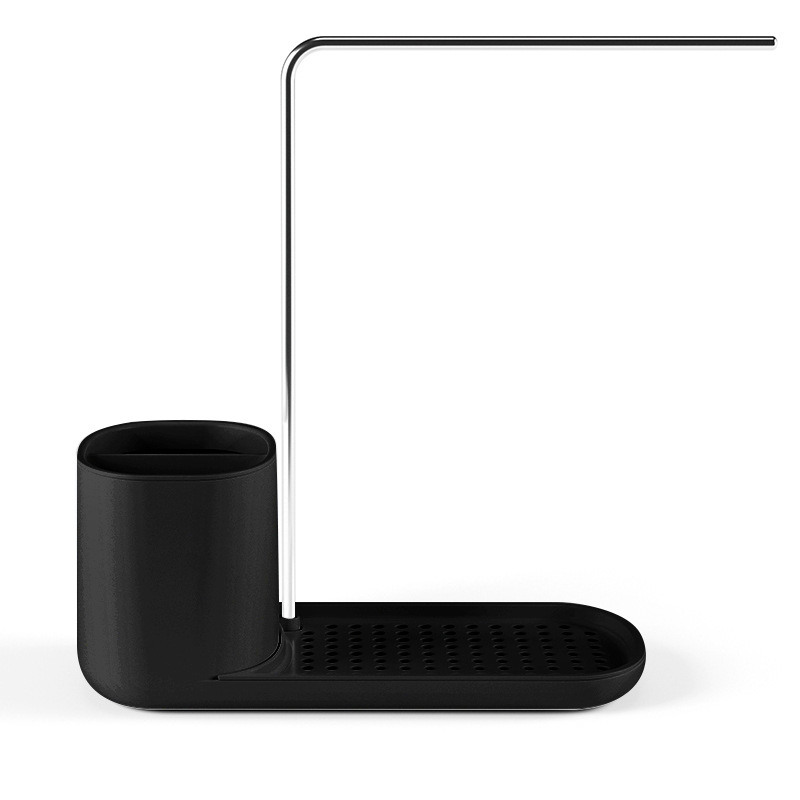 Caja de jabón de prensa manual, estante de drenaje de cocina, detergente de acero inoxidable, caja de jabón de escritorio