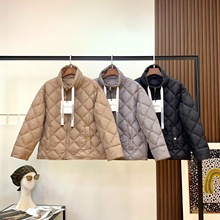 max家经典菱格款秋冬新款轻薄羽绒服女立领保暖外套气质通勤外贸