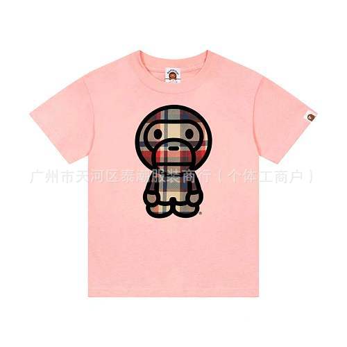 BAPE Baby Milo T-shirt Check Big Pink