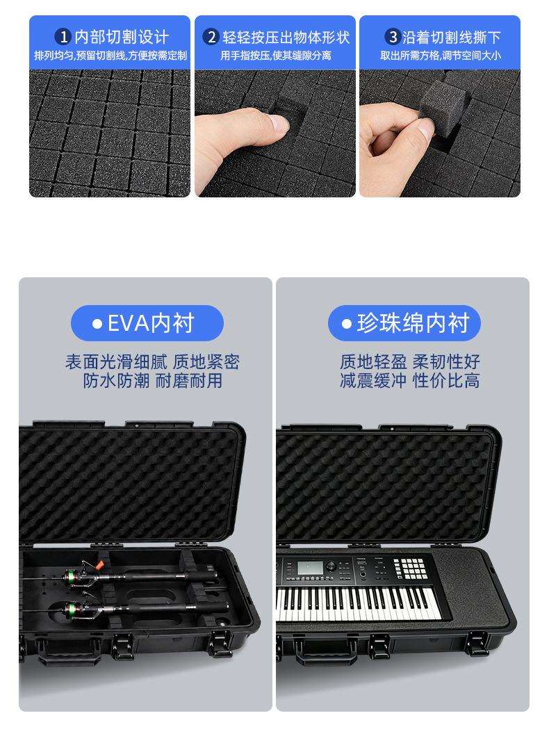 Toplo Car Roof Equipment Box with Base, Waterproof, Shockproof, and Shock-Absorbing Outdoor Long Box, Tactical Safety Protection Box