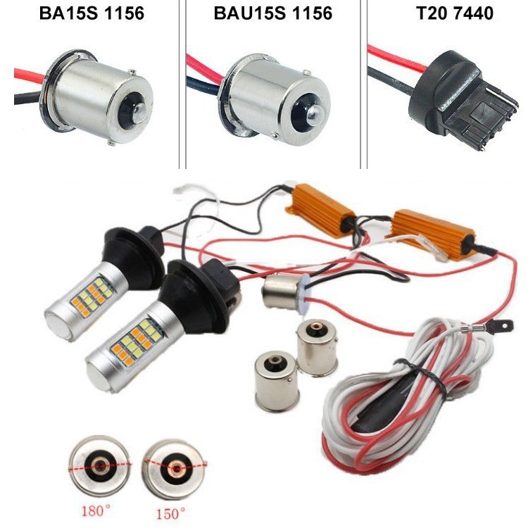 BA15S decoding two-color LED turn signal 1156 turn signal 7440 day running light 2835 42SMD BAU15S