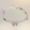 Pink Zircon Bow Bracelet #SZ578