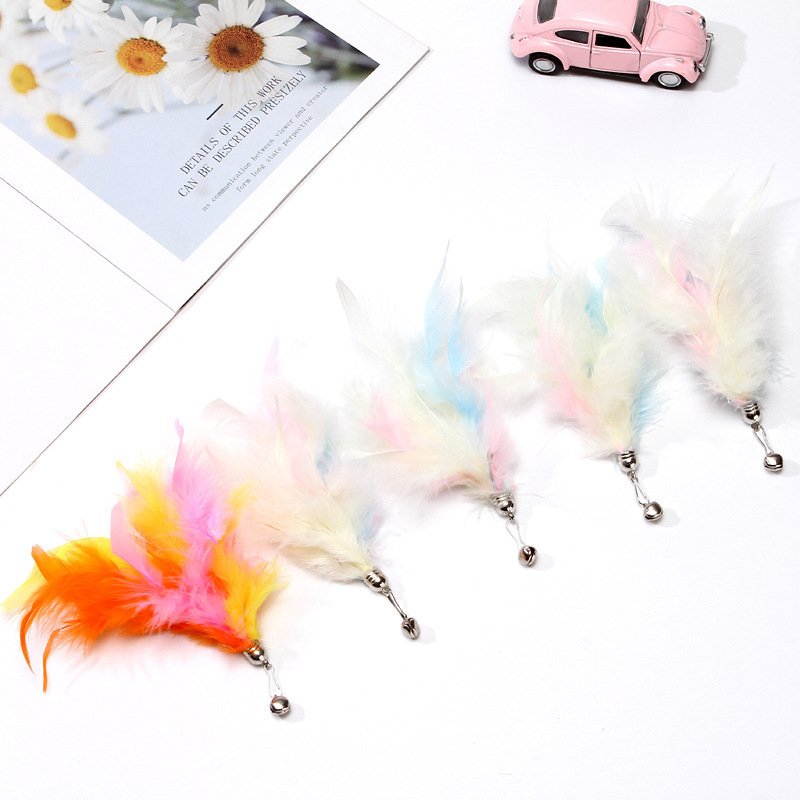 Cat Toy Teasing Stick with Feather Replacement Head, Chain with Bell, Direct Sale from Manufacturer, Bite-Resistant Pet Cat Toy Cat Toy Teasing Stick with Feather Replacement Head, Chain with Bell, Direct Sale from Manufacturer, Bite-Resistant Pet Cat Toy
