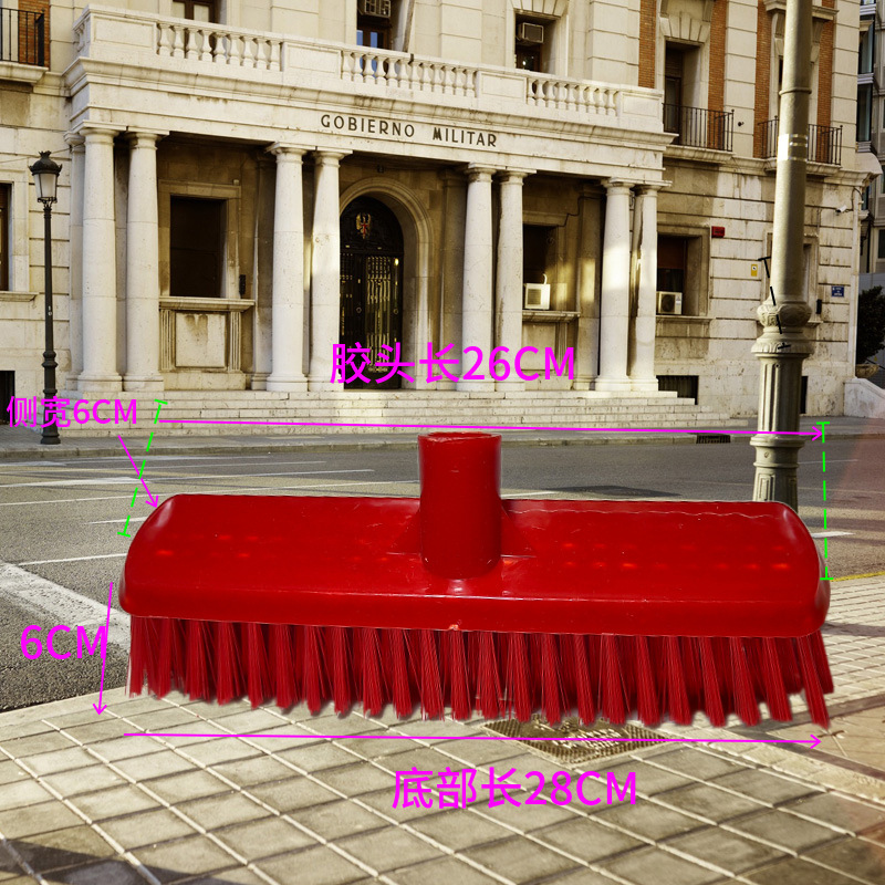 굵은 하드/레드 접지 브러시 헤드 (막대 없음)