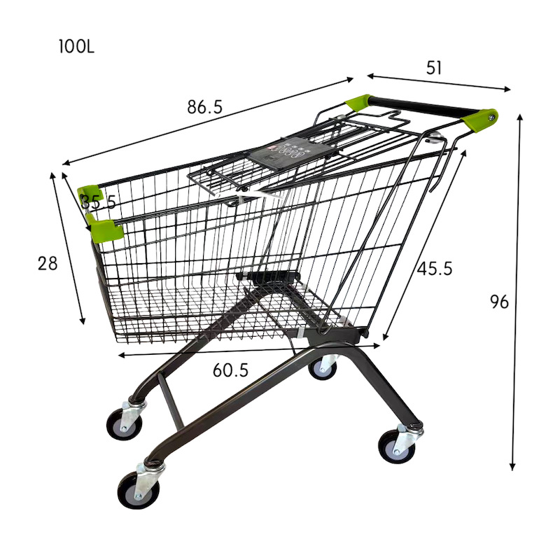 100L 검정색 자동 휠 높은 구성 PU 휠