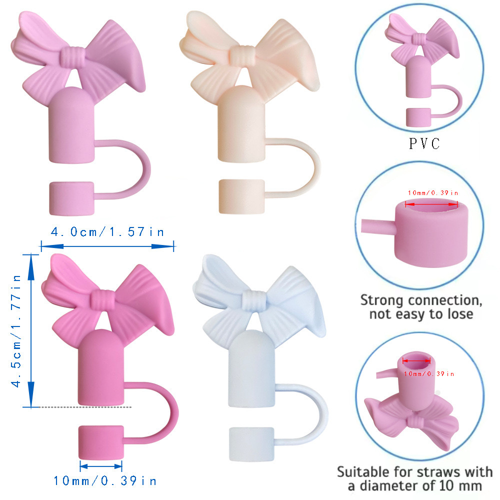 Dustproof straw with bow, 10mm