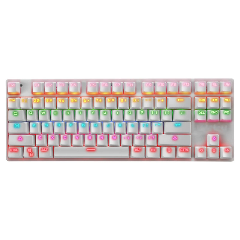 Mechanical keyboard 87‑key, wired USB, blue mechanical switches, RGB backlight