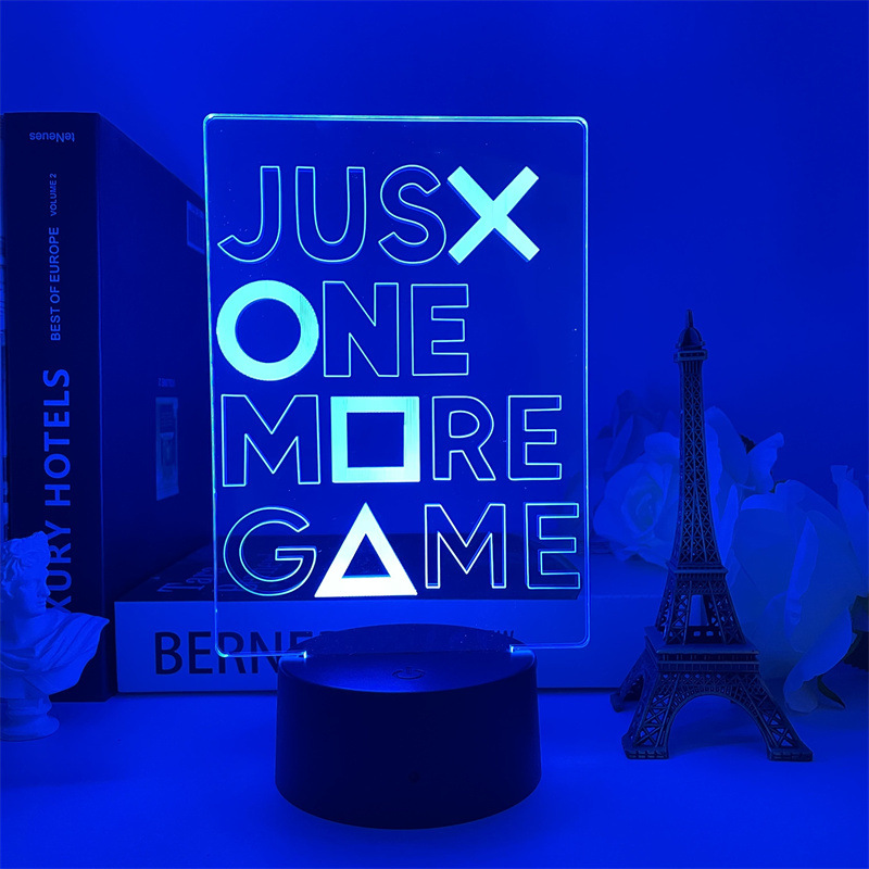 Gamepad icono 3D luz de la noche creativa ps5 colorido gradiente regalo lámpara LED dormitorio lámpara de mesa