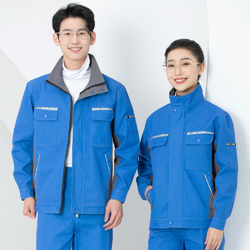Primavera y otoño conjunto de ropa de trabajo masculina desgaste oficina de reparación de automóviles sitio de construcción de instalación de agua y electricidad trabajadores de seguro laboral personalizados / fabricados