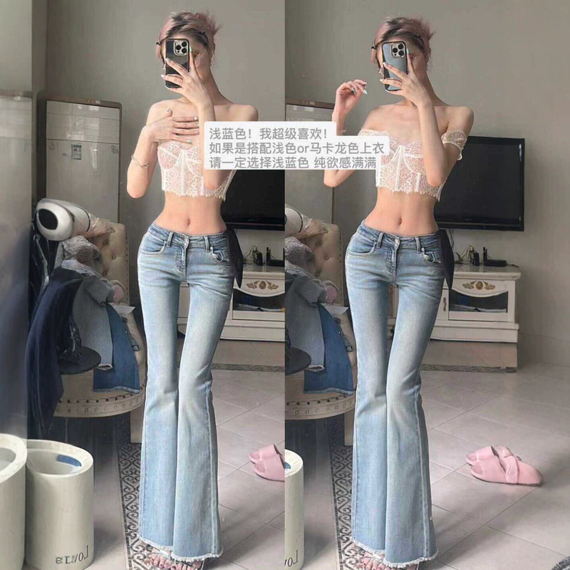 2026 Autumn New Low-Waist Hip-Enhancing Jeans~Flattering Leg Shape, Slightly Flared, Slimming American Retro Flared Long Pants 2026 Autumn New Low-Waist Hip-Enhancing Jeans~Flattering Leg Shape, Slightly Flared, Slimming American Retro Flared Long Pants